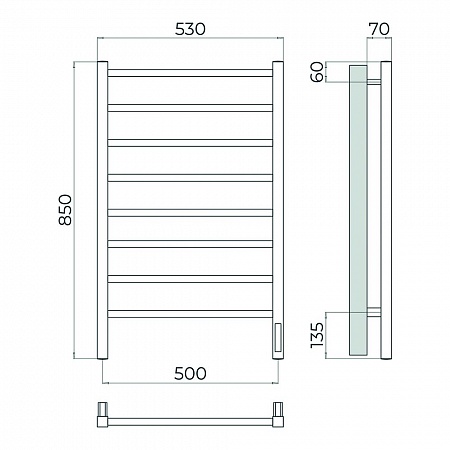 Ватикан П8 500х850 Электро (quick touch) Полотенцесушитель TERMINUS Сатин Кузнецк - фото 4 Ватикан П8 500х850 Электро (quick touch) Полотенцесушитель TERMINUS Сатин Кузнецк - фото 4
