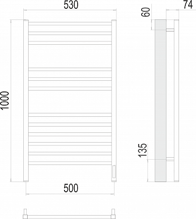 Ватикан П12 500х1000 электро (sensor quick touch) Полотенцесушитель TERMINUS) крашеные Кузнецк - фото 3 Ватикан П12 500х1000 электро (sensor quick touch) Полотенцесушитель TERMINUS) крашеные Кузнецк - фото 3