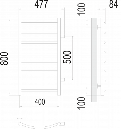 Классик П8 400х800 бп500 Полотенцесушитель  TERMINUS Кузнецк - фото 3