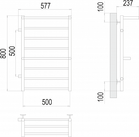 Аврора с 2-мя/п П8 500х800 бп500 слева Полотенцесушитель TERMINUS Кузнецк - фото 3 Аврора с 2-мя/п П8 500х800 бп500 слева Полотенцесушитель TERMINUS Кузнецк - фото 3
