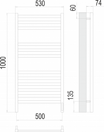 Енисей П12 500х1000  электро (sensor quick touch) Полотенцесушитель TERMINUS  Кузнецк - фото 3