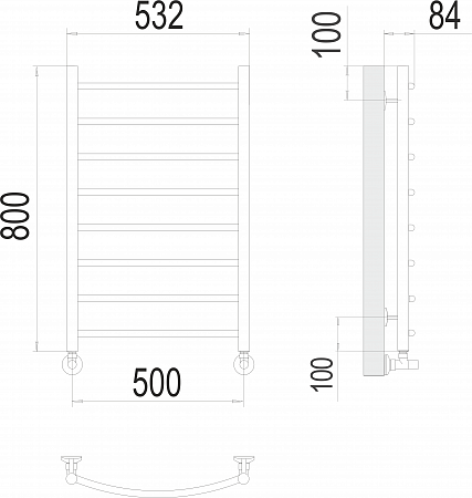 Классик П8 500х800 Полотенцесушитель  TERMINUS Кузнецк - фото 3