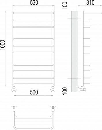 Арктур П10 500х1000 Полотенцесушитель  TERMINUS Кузнецк - фото 3