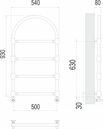 Версаль П4 500*930  Полотенцесушитель  TERMINUS Кузнецк - фото 3