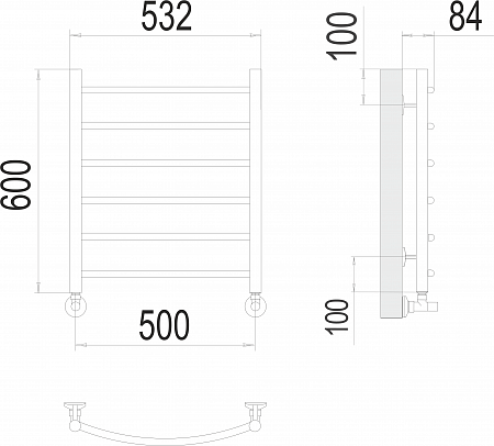 Классик П6 500х600 Полотенцесушитель  TERMINUS Кузнецк - фото 3