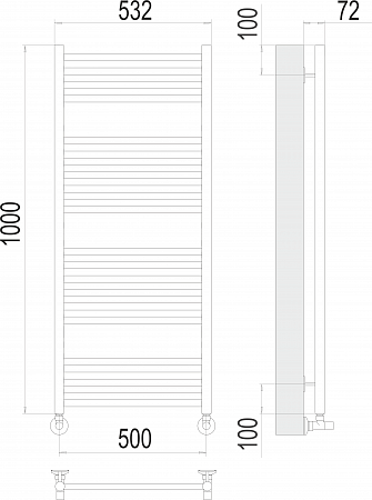 Аврора П20 500х1000 Полотенцесушитель  TERMINUS Кузнецк - фото 3