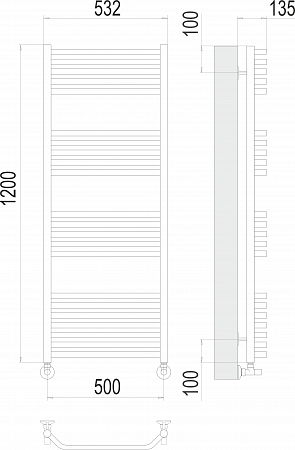 Виктория П22 500х1200 Полотенцесушитель  TERMINUS Кузнецк - фото 3