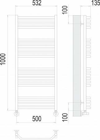 Виктория П20 500х1000 Полотенцесушитель  TERMINUS Кузнецк - фото 3