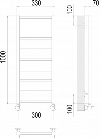 Контур П9 300х1000 Полотенцесушитель  TERMINUS Кузнецк - фото 3