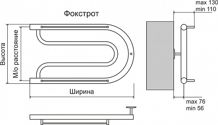 Фокстрот AISI 32х2 320х600 Полотенцесушитель  TERMINUS Кузнецк - фото 3