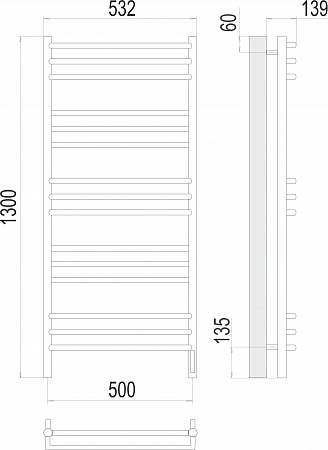 Прато П15 500х1300 электро (sensor quick touch) Полотенцесушитель  TERMINUS Кузнецк - фото 3