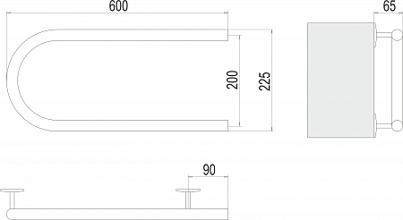Электро 25 П-обр 600х200 Полотенцесушитель  TERMINUS Кузнецк - фото 3
