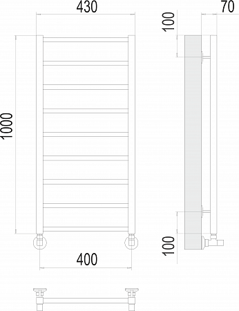 Контур П9 400х1000 Полотенцесушитель  TERMINUS Кузнецк - фото 3