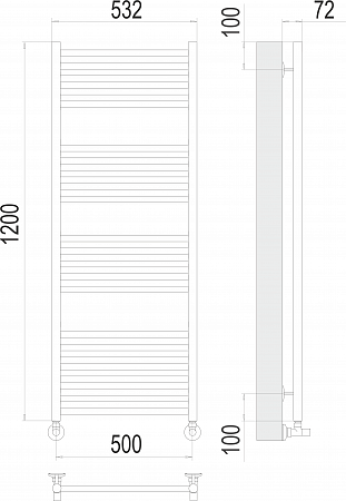 Аврора П22 500х1200 Полотенцесушитель  TERMINUS Кузнецк - фото 3