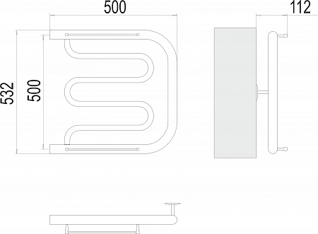 Фокстрот БШ 500х500 Полотенцесушитель  TERMINUS Кузнецк - фото 3